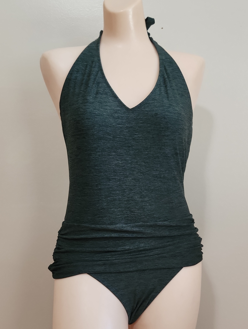 Kona Sol Dark Green Small Women's Halter One-Piece Swimsuit